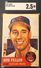 1953 TOPPS #54 BOB FELLER SGC 2.5 GOOD+ HOF