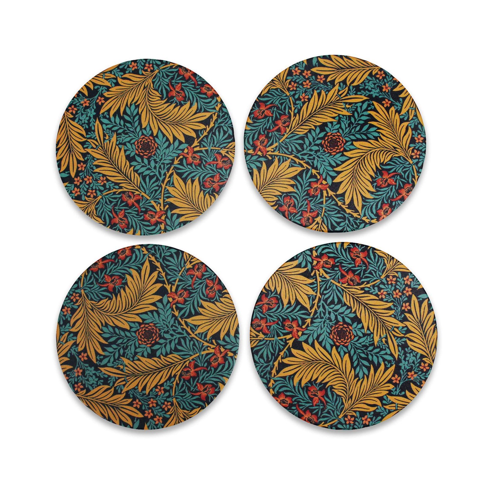 NEW William Morris Larkspur Set of 4 Ceramic Coasters