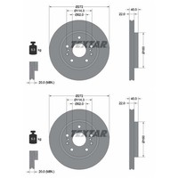 2X Textar Bremsscheiben Vorne 272Mm InnenbelÜFtet Passend FÜR | 92329603