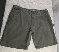 Carhartt Work Shorts Men's 44x11 Olive Gray Carpenter Utility Canvas 106