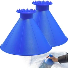 Magical Ice Scrapers for Car Windshield - 2 Pack Cone Magic Car Ice Scraper with