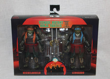 2023 NECA Teenage Mutant Ninja Turtles III Michelangelo & Leonardo 2 PACK NEW NM