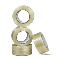 4 Pack 2In(5Cm) 164Ft (55-Yards / 50-Meters) 5.9Mil Fiberglass Tape, Transparent