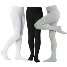 Zando 3Pack Girls Tights Kids Cable Knit Cotton Footed Seamless Tights Winter...