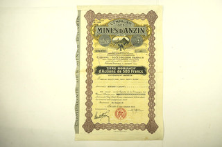 COMPAGNIE DES MINES D ANZIN ACTION DE 500 FRANCS ANZIN 1946