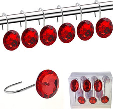 Shower Curtain Hooks Diamond Shape Shower Rings/Round Acrylic Decorative Rhinest