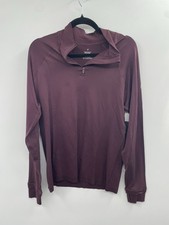 Image of NWT Fabletics Performance Quarter-Zip Top Men's Medium Maroon Long-Sleeve Sports