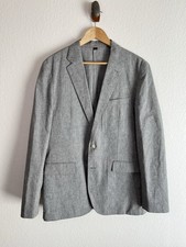 NWT J Crew Ludlow Slim-fit Unstructured Suit Jacket Mens 40L Grey Cotton Linen