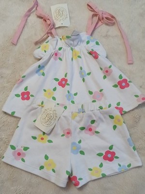 NWT The Beaufort Bonnet Company Baby TBBC Outfit Floral Set 2PC 12-18 New A1