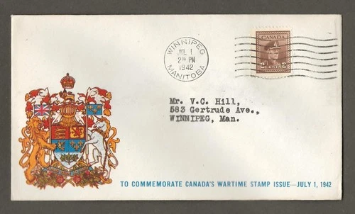 Canada first day cover, Talbot Cachet 250. 2 cent George VI [780
