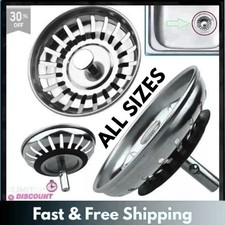 Premium Stainless Steel Replacement Kitchen Sink Drain Waste Plug Strainer 78/82