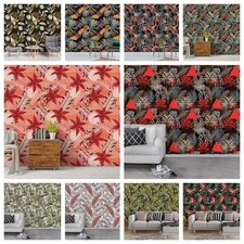 3D Plant Leaves Pattern Self-adhesive Wallpaper Removable Wallpaper Wall Mural