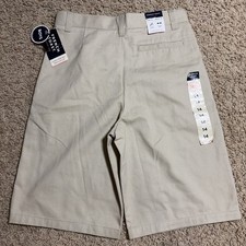 NWT Boys 14 French Toast Adjustable Waist Flat Front Khaki Uniform Shorts