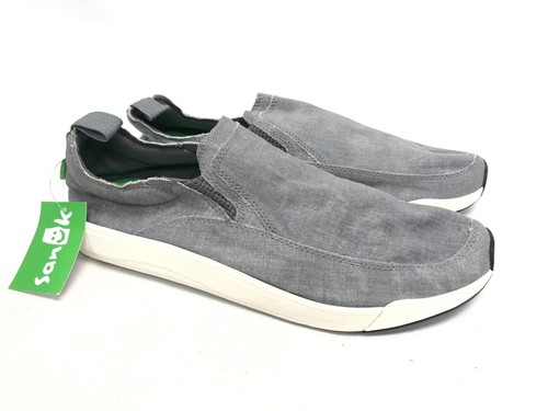 Sanuk Chiba Quest Canvas Sidewalk Surfers Gray 1091089 Slip On Size 8