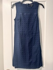 Banana Republic Size 4 Navy Eyelet Sleeveless Sheath Dress
