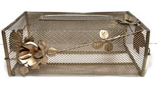 VTG Gold Tone Metal Mesh Tissue Box Holder Hollywood Regency 10" x 5"