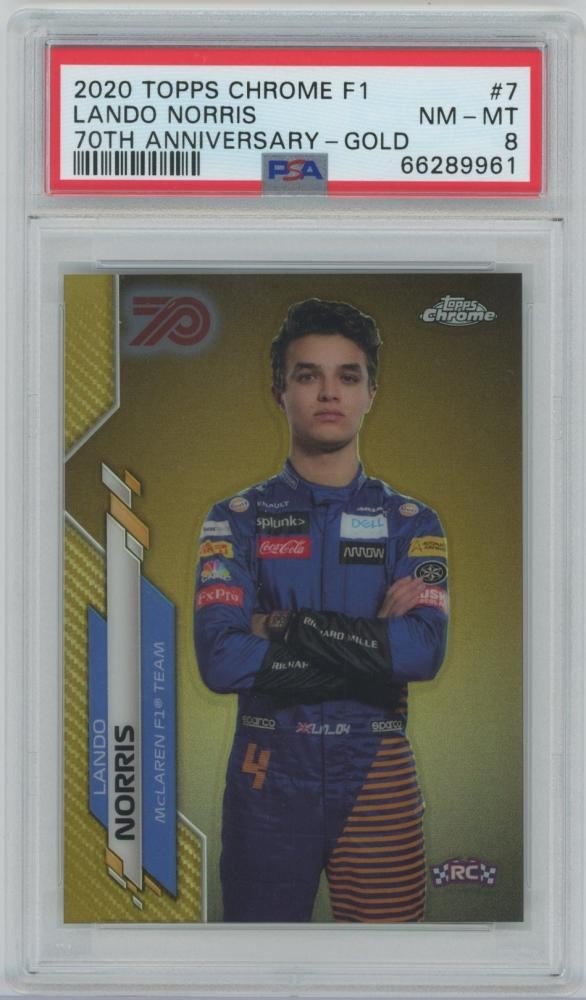 2020 Topps Chrome F1 Lando Norris #7 Gold Refractors PSA8