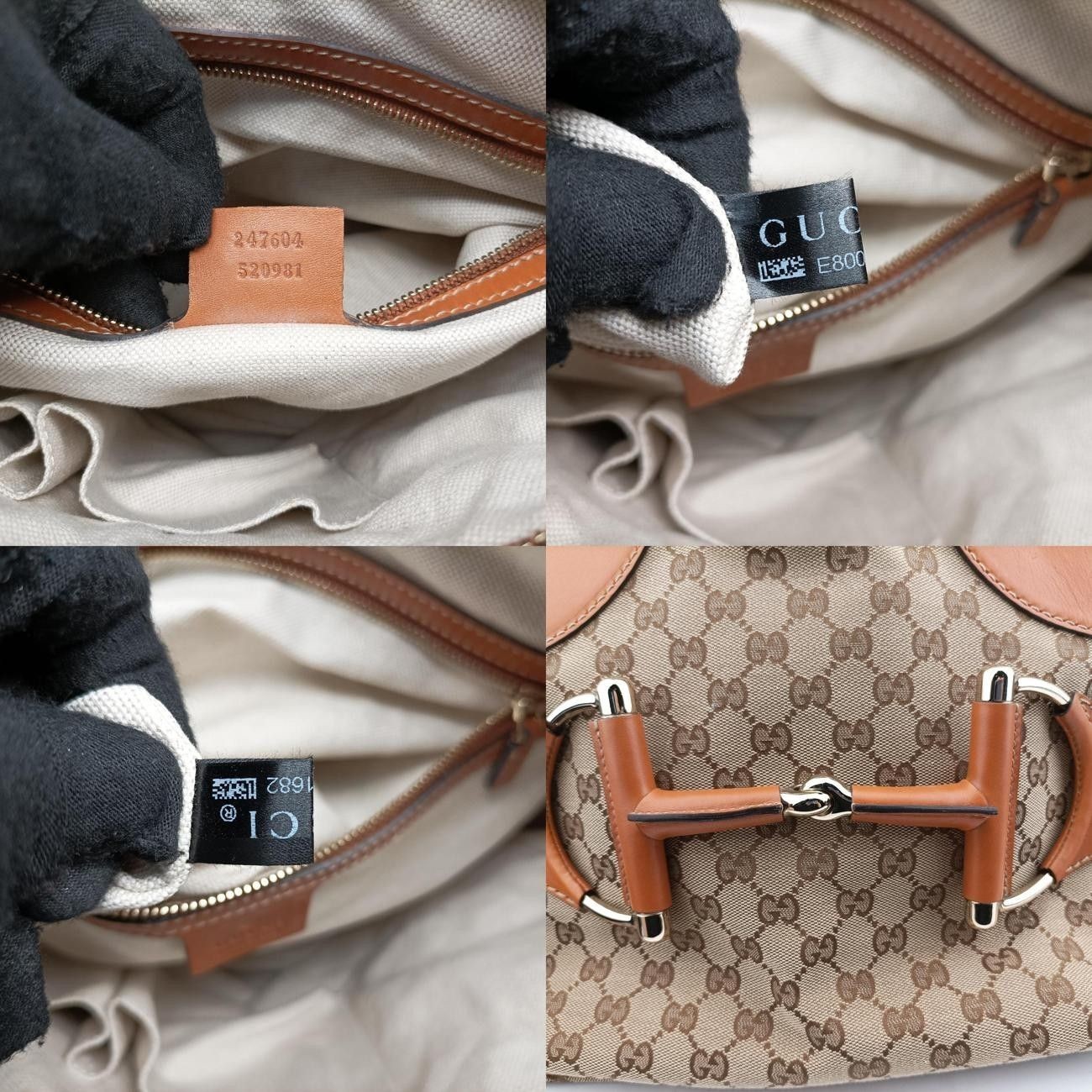 Gucci Heritage Horsebit Hobo Brown Canvas x Leather Handbag thumbnail 4