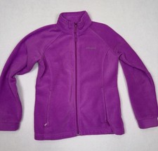 Columbia Girls Large Purple Pink Full Zip Fleece Jacket Youth L 14/16