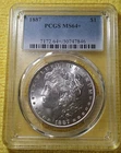 PCGS  / MS - 64 + / 1887 P MORGAN DOLLAR