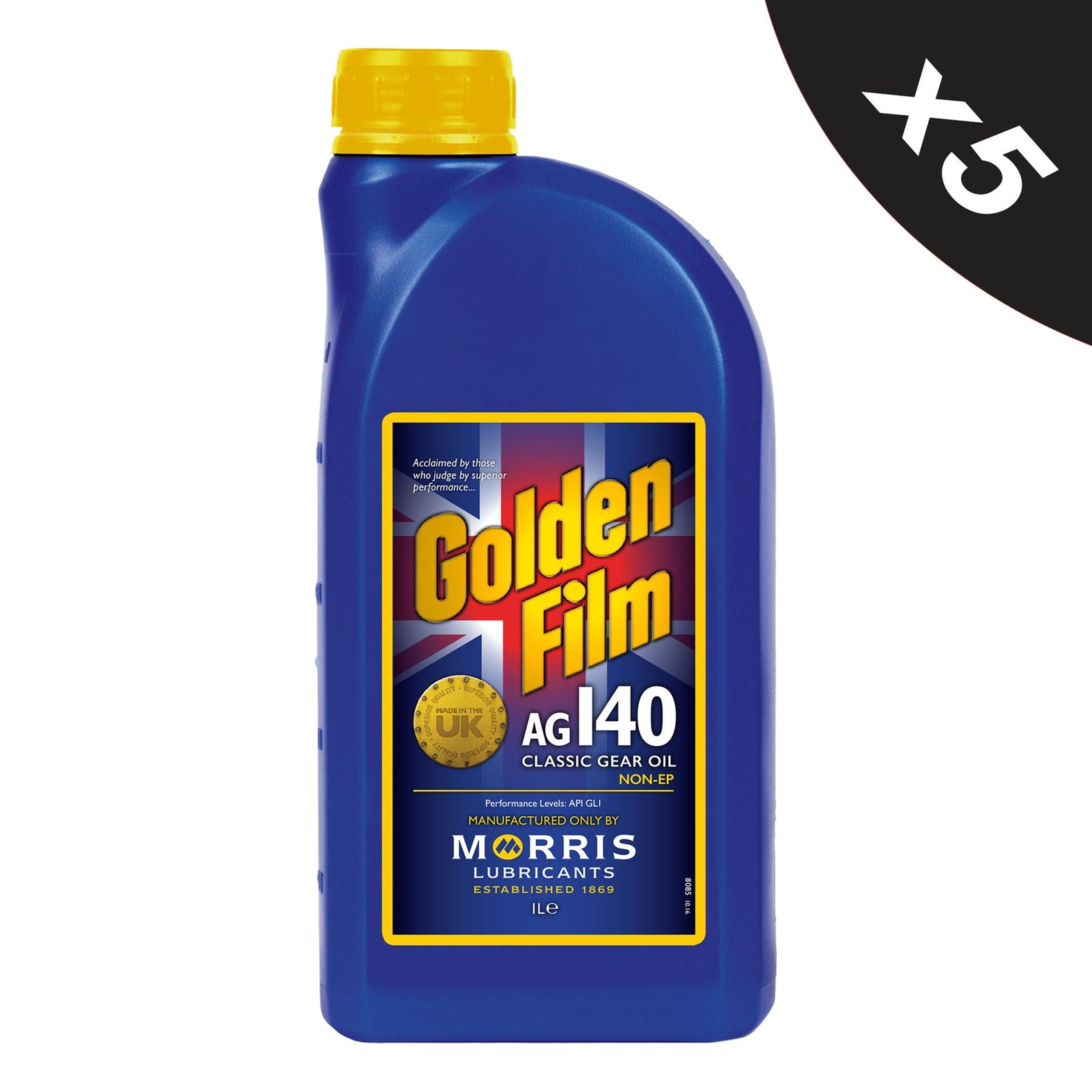 5x MORRIS Golden Film AG140 Classic Gear Oil Mineral Transmission Oil - 1L