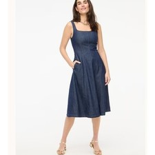 NWT J. Crew Chambray Tank Midi Dress Size 12