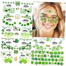 16 Sheets St. Patrick's Day Temporary Tattoos Green St Patricks Day Eye