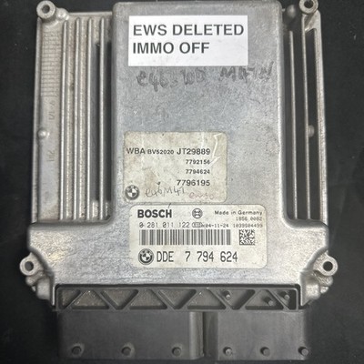 BMW E46 320d M47N MANUAL 0281011122 / 7794624 EWS DELETED IMMO OFF 
