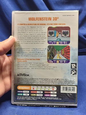 Wolfenstein 3d pc CD-ROM Win 95/98/Me/XP New Factory Sealed!! RARE