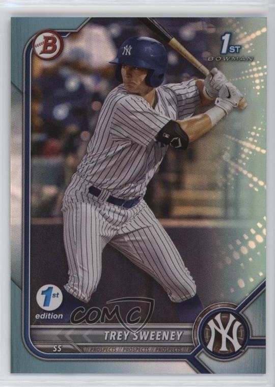 2022 Bowman 1st Edition Sky Blue Foil Trey Sweeney #BPPF-137 0c6