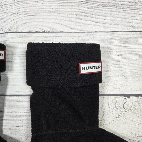 Hunter Kids Original Boot Sock Unisex Black Welly Fleece Kids Sz M 11-13 - Picture 2 of 5