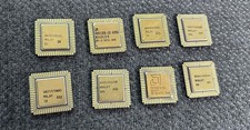 Lot of 8 Intel 80188 and 80186 Gold Ceramic CPU Chips Scrap Gold Recovery