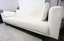 Modern Bouclé 3-Seater Sofa – Cream/Off-White – Used – Collection Only