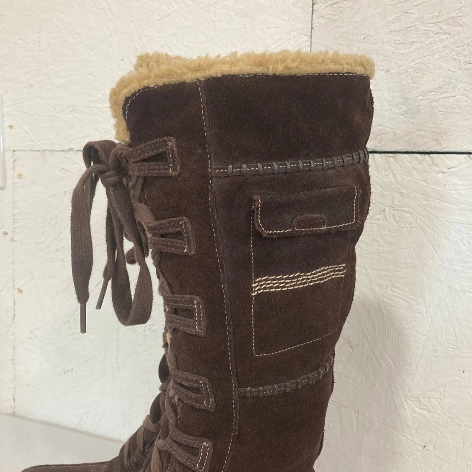 Timberland Bota Mujer 8 W Earthkeeper Granby Marrón Gamuza Alta Sherpa Nieve Foto 4 de 4