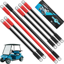 7PCS Golf Cart Heavy Duty Battery Cables, Fit Club Car DS 1994-UP 4 Awg 36 48