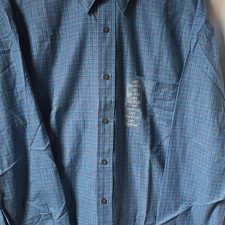 St. John's Bay Men's L-Tall Long Sleeve Button-Up Shirt Blue Red Gray Plaid