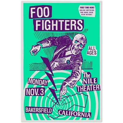 Foo Fighters Bakersfield CA November 3 2025 Concert Poster