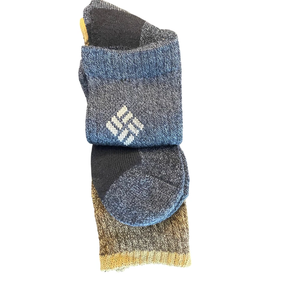 Meias Columbia Crew novas com etiquetas - Pacote com 4 - Masculinas 7-9, W 10+, 3 Marrom / 1 Azul - Imagem 4 de 4