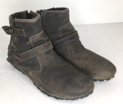 Merrell Womens Select Dry Grip Leather Booties Size 8 Brown Zippered