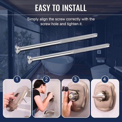 CHNPLUM RP12630 Longer Escutcheon Trim Screws – 2-Pack, 3.85" Length, Stainless Steel, For Delta Bathtub/Shower Faucets