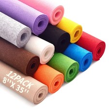 Large Stiff Felt Sheets Bundle Felt Fabric Sheets for Crafts 12 Rolls 8"x35" ...