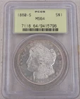1880-S Morgan Silver Dollar PCGS MS 64 US Mint $1 Coin San Francisco Mint OGH