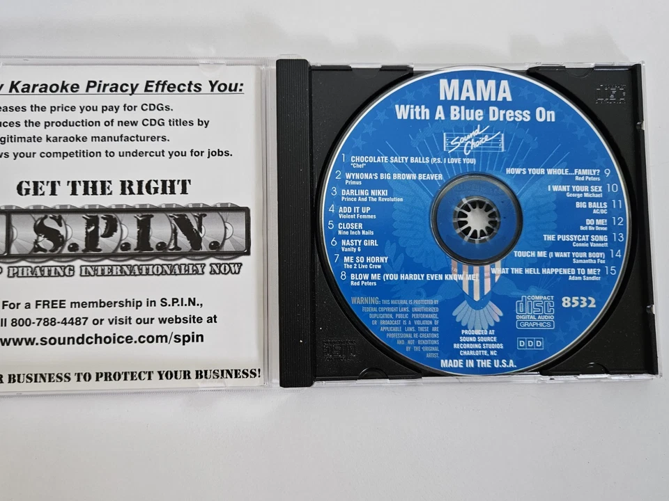 SOUND CHOICE KARAOKE MAMA WITH A BLUE DRESS cdg CD+G SC8532 HARD 2 FIND 15 SONGS - Image 2 of 3