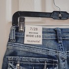 NWT Telepatia Wide Leg Mid Rise Embroidered Skull Rose Denim Jeans 7/28 — photo 5