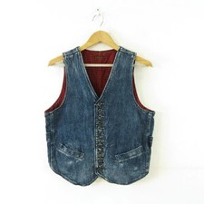 Used Capital kapital Denim Vest Blue Red S A299 Men s Vector Secondhand ...