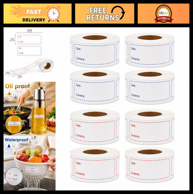 Removable Freezer Food Labels 1x3 Inch - 2400 Date Stickers, Easy Write, No Resi