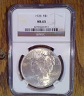 1923 Peace Silver Dollar NGC MS63 (072)