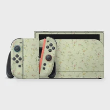 Pastel Green Floral 3M Decal Skin for Nintendo Switch 2 - Full Protective Wrap