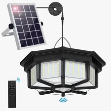 Solar Shed Light Indoor Outdoor 288LED 360°Lighting Lights Black-1Pack 