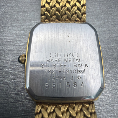 SEIKO Exceline 7321-5910 クォーツ レディース 腕時計 Seiko Exceline Watch Women 19mm Gold Dial Gold Tone Square 7321